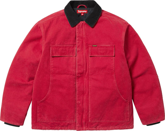 Supreme Old English Canvas Work Jacket 'Red'