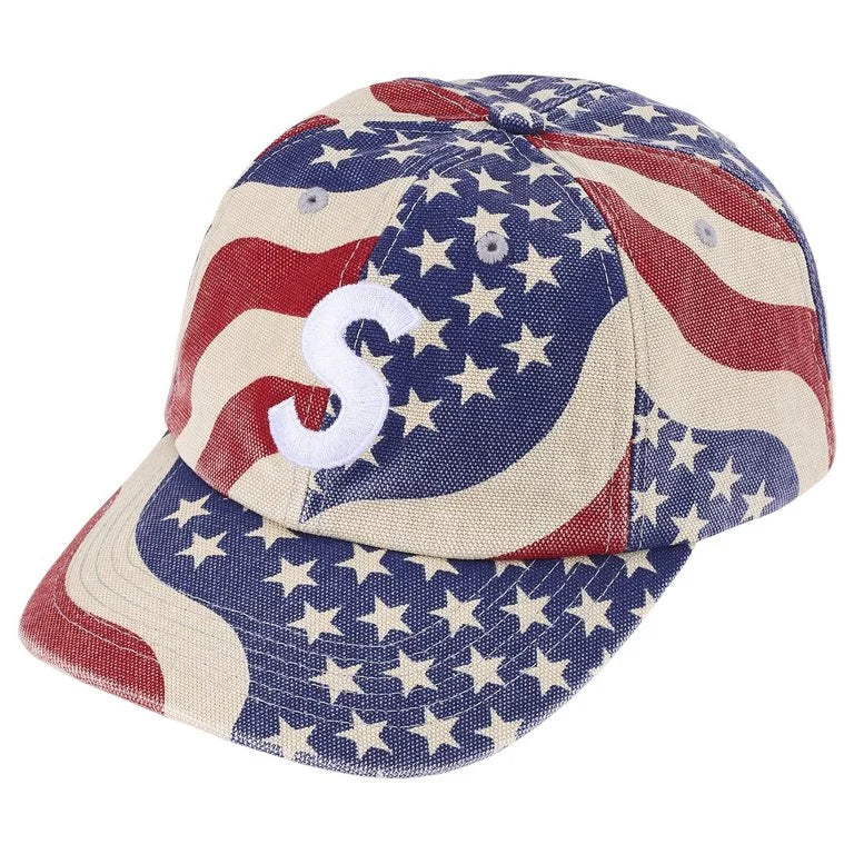 Gorra de 6 paneles S Logo con pigmento recubierto Supreme (SS26) Bandera