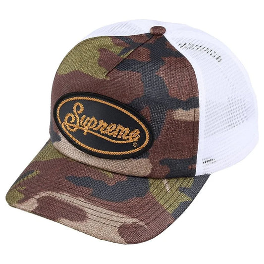 Supreme Raffia Mesh Back 5-Panel „Woodland Camo“