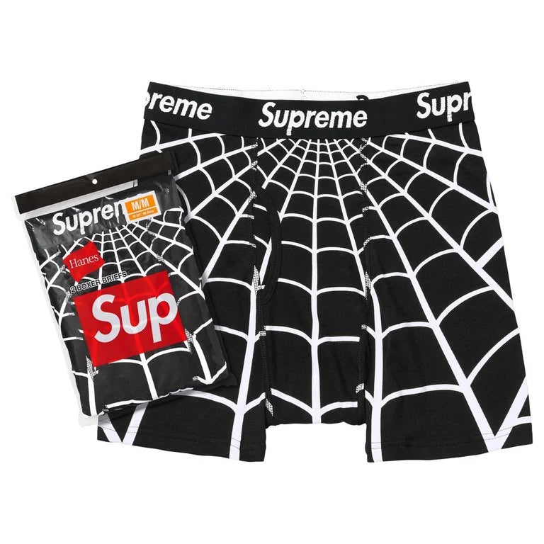 Medium - Supreme®/Hanes® Spider-Man Boxer Briefs (2 Pack) 'Black'