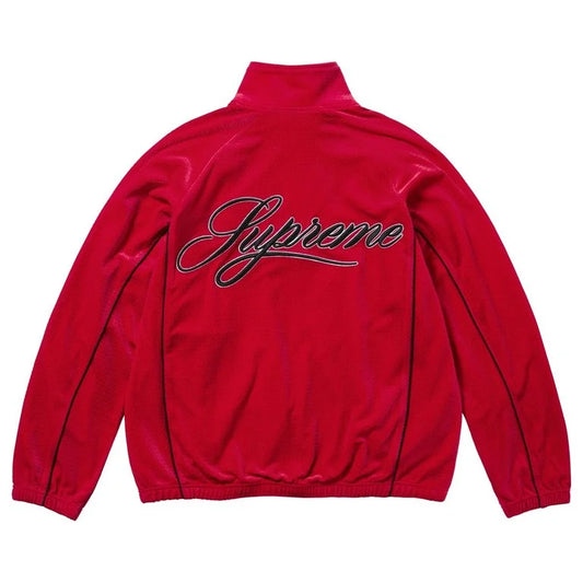 Supreme Velour Mesh Trainingsjacke 'Rot'