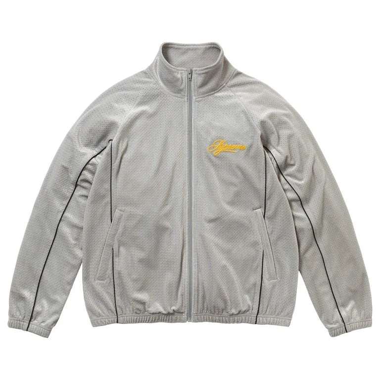 Supreme Velour Mesh Trainingsjacke 'Silver'