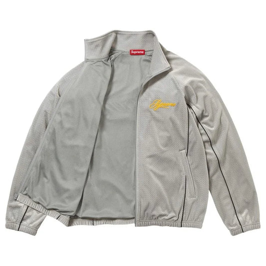 Supreme Velour Mesh Trainingsjacke 'Silver'