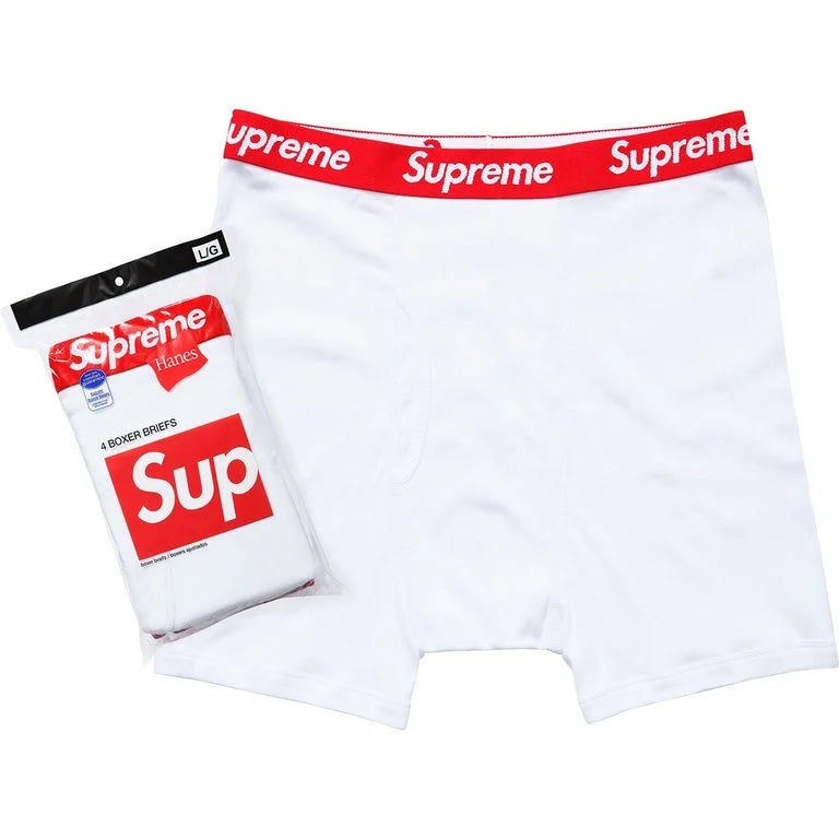 Supreme®/Hanes® Boxer Briefs (4 Pack) 'White'