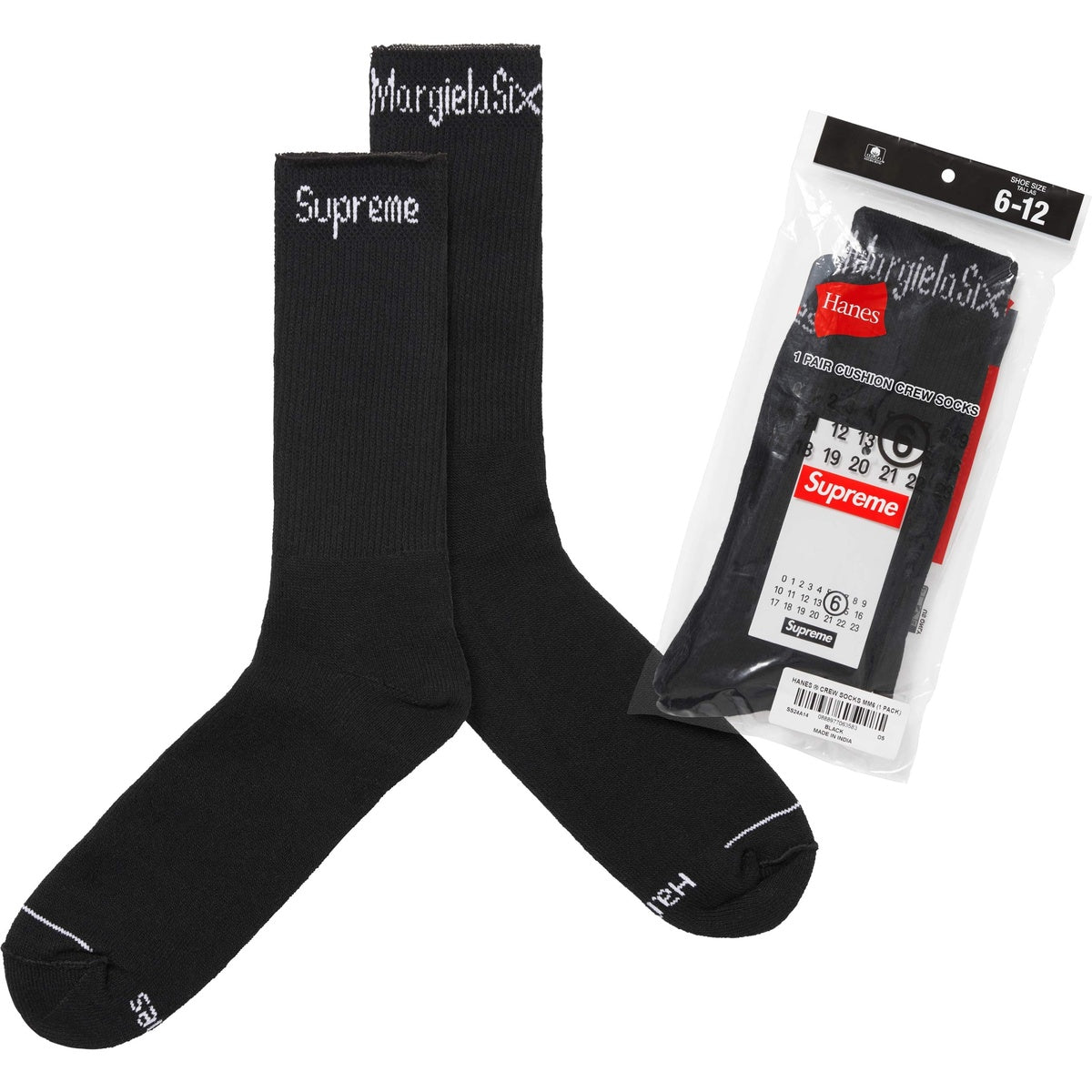 Supreme®/MM6 Maison Margiela/Hanes® Crew Socks (1 Pack)